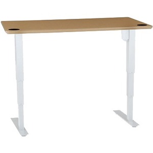 48IN MELAMINE BEECH VENEER TABLETOP WITH STEEL FRAME WHITE - Thumbnail 1