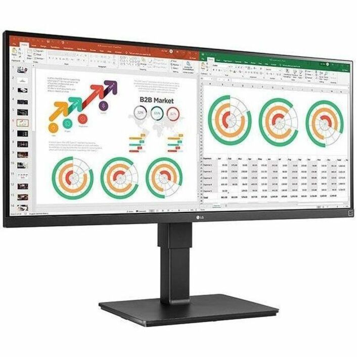 LG Ultrawide 34BN770-B 34" Class QHD LCD Monitor - 21:9 - Matte Black - Thumbnail 2