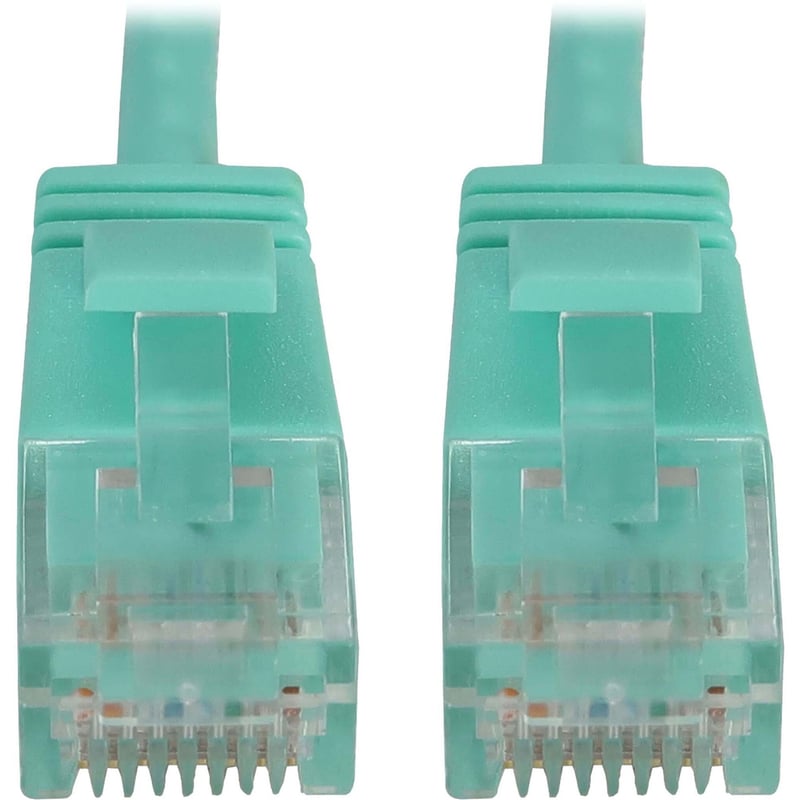 Eaton Tripp Lite Series Cat6a 10G Snagless Molded Slim UTP Ethernet Cable (RJ45 M/M), PoE, Aqua, 6 ft. (1.8 m) - Thumbnail 1