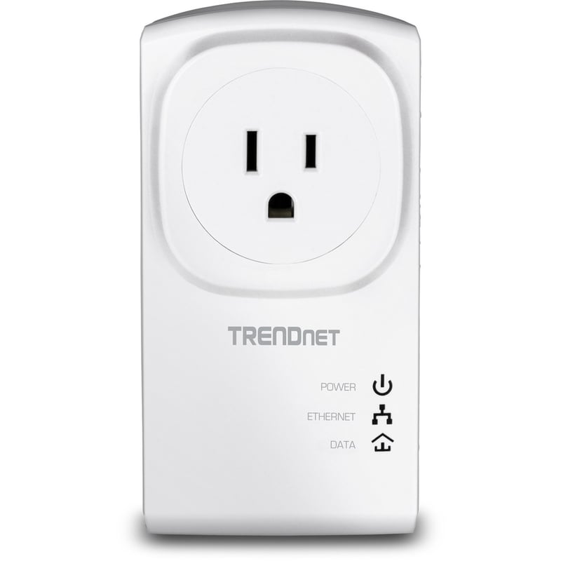 TRENDnet Powerline 500 AV Nano Adapter Kit With Built-In Outlet, Power Outlet Pass-Through, Includes 2 x TPL-407E Adapters, Plug & Play, Ideal For Smart TVs, Gaming, White, TPL-407E2K - Thumbnail 5