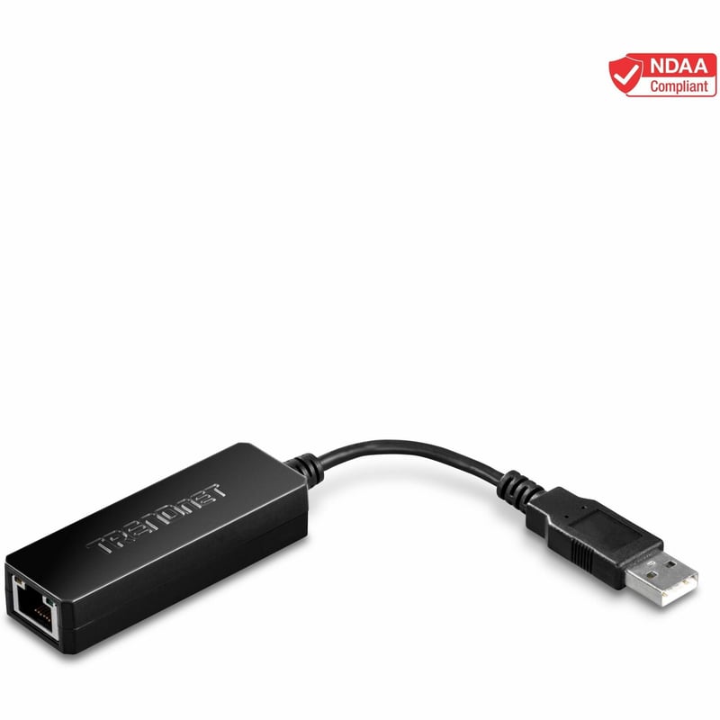 TRENDnet USB 2.0 to Fast Ethernet Adapter, Supports Windows And Mac OS, ASIX AX88772A Chipset, Backwards Compatible With USB 1.0 And 1.0, Full Duplex 200 Mbps Ethernet Speeds, Black, TU2-ET100 - Thumbnail 1