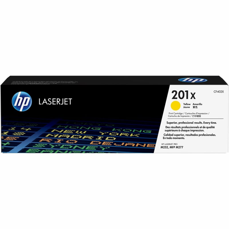 HP 201X (CF402X) Original High Yield Laser Toner Cartridge - Single Pack - Yellow - 1 Each - Thumbnail 1