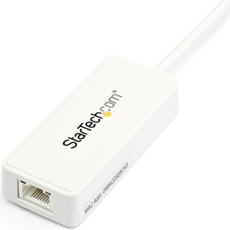 StarTech.com USB 3.0 to Gigabit Ethernet Adapter NIC w/ USB Port - White - Thumbnail 3
