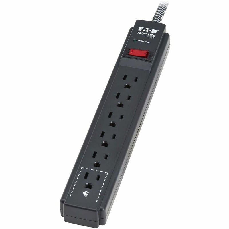 6-OUTLET SURGE PROTECTOR 5-15R 1500 J 25FT 7.6M BRAIDED CORD BLACK - Thumbnail 5