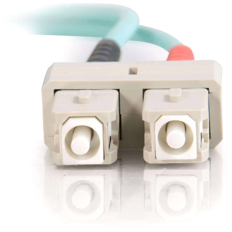 C2G-2m SC-SC 10Gb 50/125 OM3 Duplex Multimode PVC Fiber Optic Cable - Aqua - Thumbnail 3