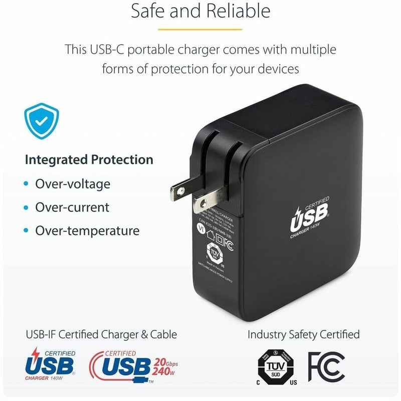 140W USB-C WALL CHARGER GAN POWER ADAPTER PORTABLE PD 3.1 - Thumbnail 3