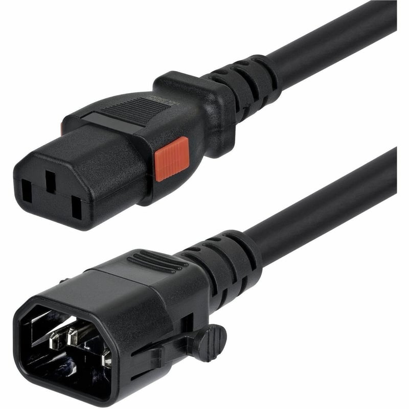 10FT HEAVY DUTY POWER CORD TAA LOCKING C14 TO C13 EXTENSION CORD - Thumbnail 1