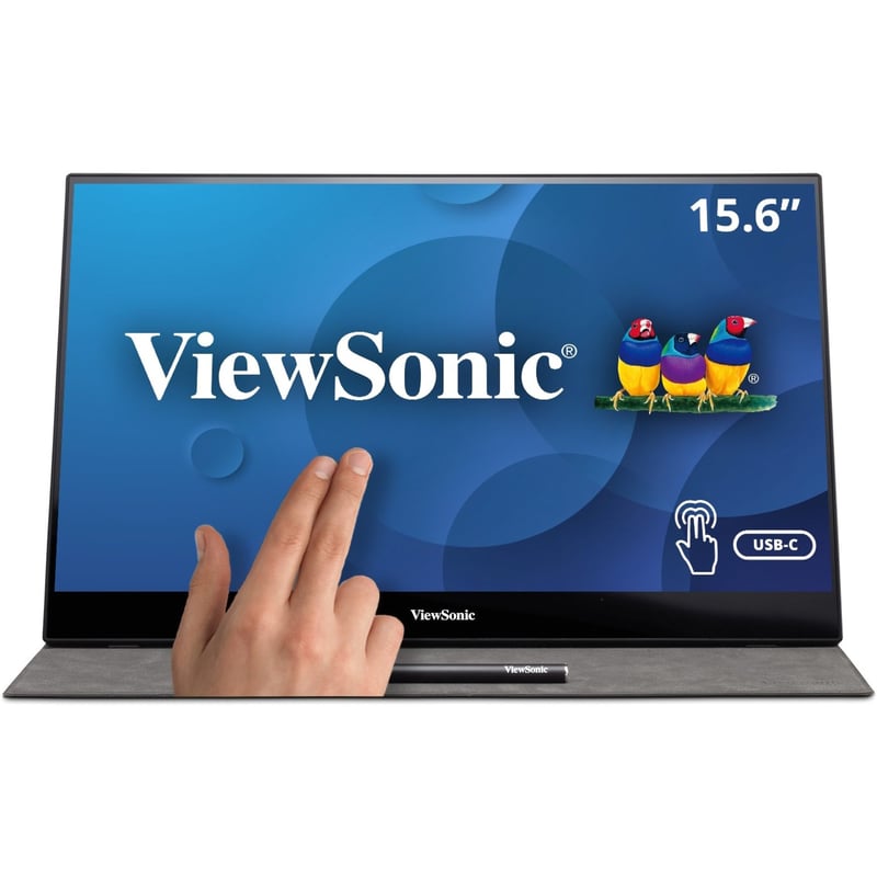 ViewSonic TD1655 15.6 Inch 1080p Portable Monitor with IPS Touchscreen, 2 Way Powered 60W USB C, Eye Care, Dual Speakers, Built in Stand with Smart Cover - Thumbnail 1