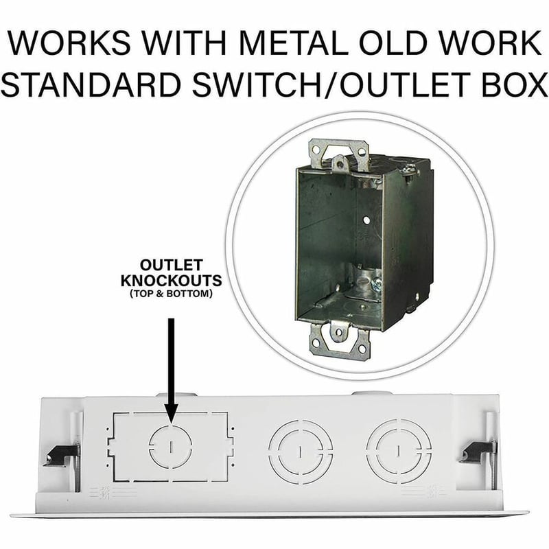 On-Q 9-Inch Dual-Purpose Media Enclosure In-Wall Media Box with 5-Inch Mounting Plate - Thumbnail 4