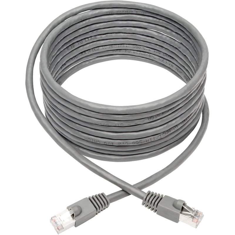 Eaton Tripp Lite Series Cat6a 10G Snagless Shielded STP Ethernet Cable (RJ45 M/M), PoE, Gray, 14 ft. (4.27 m) - Thumbnail 2