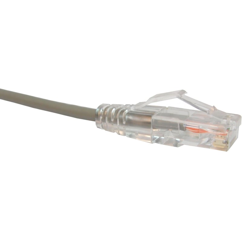 CAT6 SLIM ETHERNET PATCH CABLE, 05FT, GRAY, UTP, 28AWG, SNAGLESS RJ45 CONNECTORS