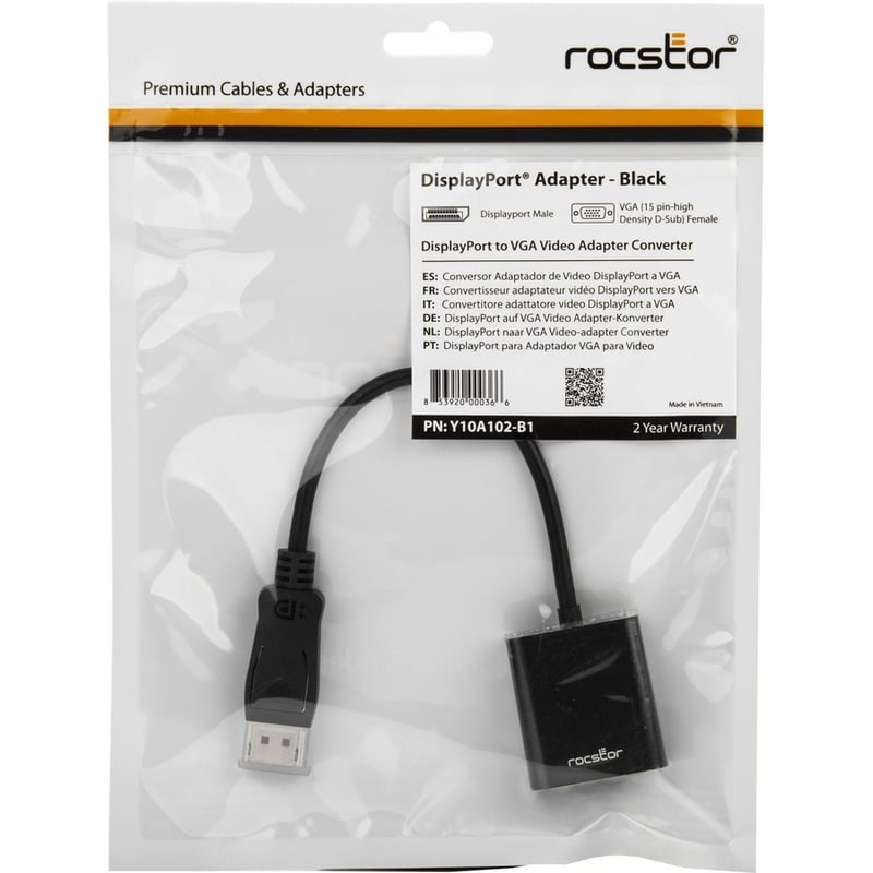 Rocstor Premium DisplayPort to VGA Adapter HD - Thumbnail 4