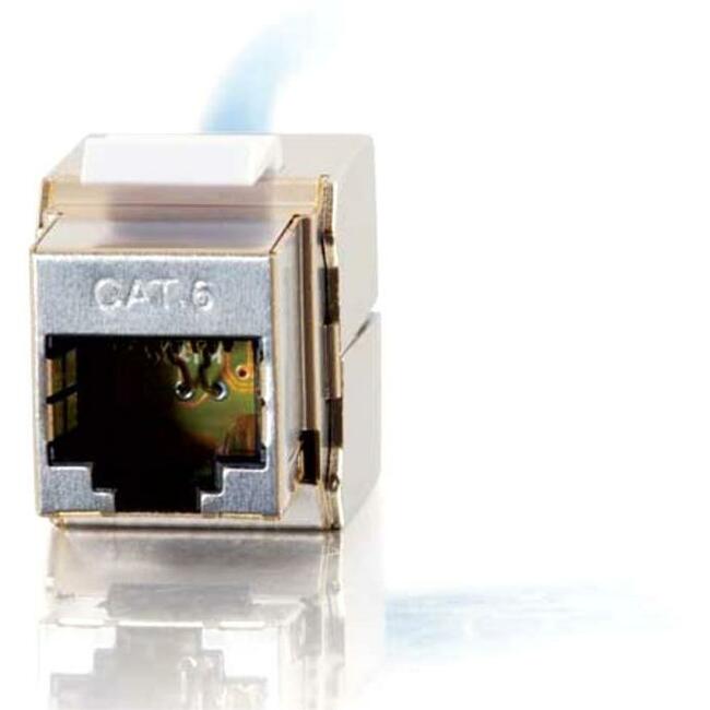 C2G 180 Degree Cat6 RJ45 UTP Shielded Keystone Jack - Silver - Thumbnail 1