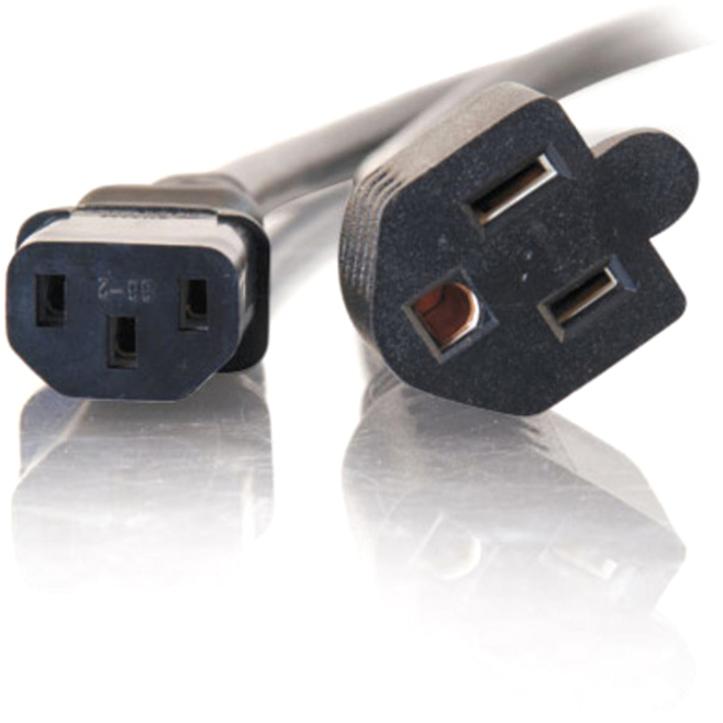 C2G 1.5ft 16 AWG 1-to-2 Power Cord Splitter (NEMA 5-15P to 1 NEMA 5-15 +1 IEC320C13) - Thumbnail 4