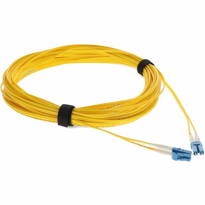 AddOn 50m LC to LC Yellow OS2 Duplex OFNR (Riser-Rated) TAA SMF Fiber Patch Cable