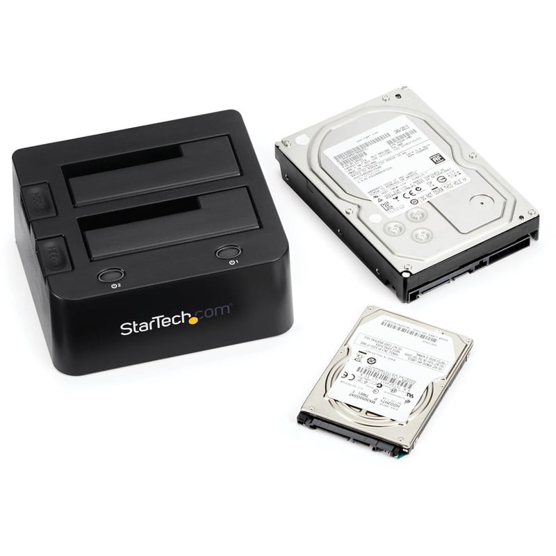 StarTech.com Dual-Bay USB 3.0 to SATA and IDE Hard Drive Docking Station, 2.5/3.5" SATA III and IDE (40 pin), SSD/HDD Dock, Top-Loading - Thumbnail 3