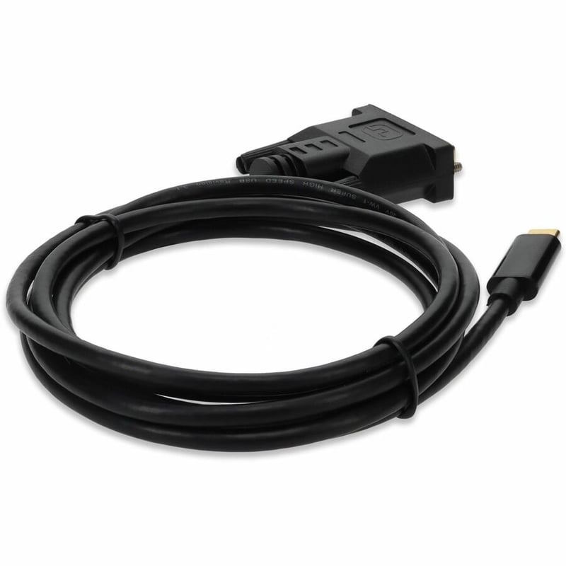 AddOn 6ft USB-C 3.1 to DVI-D Dual Link (24+1 pin) Male to Male Black Cable - Thumbnail 5