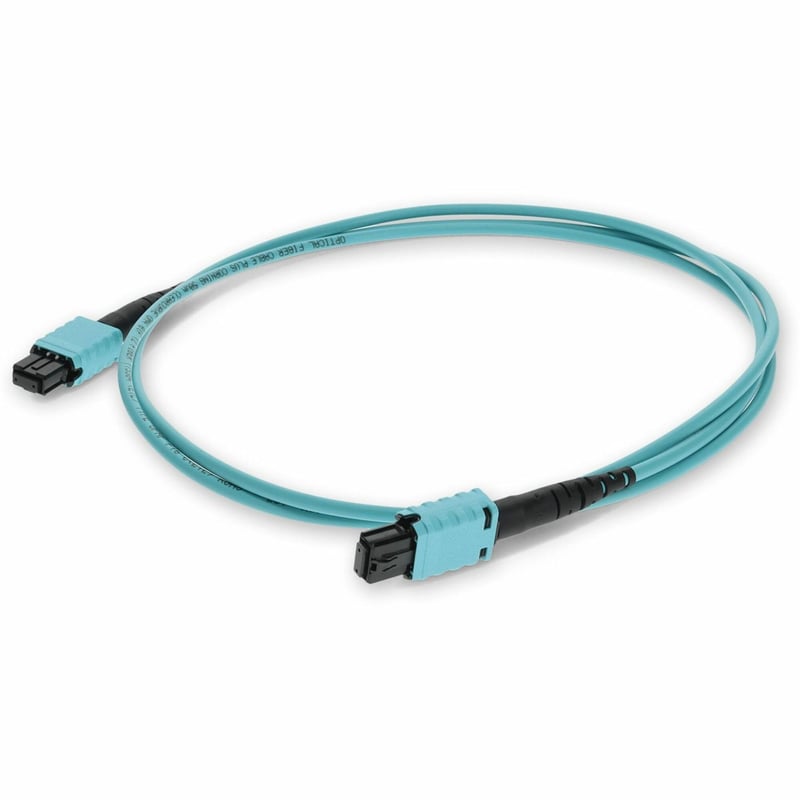 AddOn 4m MPO/UPC to MPO/UPC Field Modifiable Aqua OM4 OFNR (Riser-Rated) 12-Strand Fiber Patch Cable - Thumbnail 1