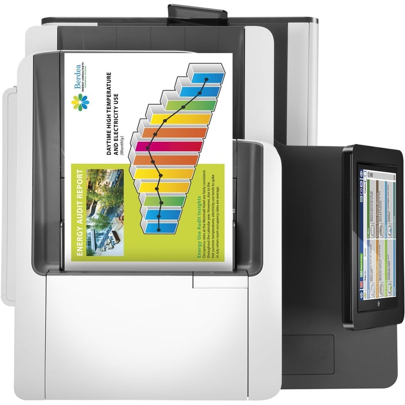 HP PageWide 586 586dn Page Wide Array Multifunction Printer-Color-Copier/Scanner-50 ppm Mono/50 ppm Color Print-2400x1200 Print-Automatic Duplex Print-80000 Pages Monthly-550 sheets Input-Color Scanner-600 Optical Scan-Gigabit Ethernet - Thumbnail 5