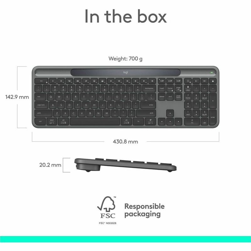 SIGNATURE SLIM SOLAR+ K980 KEYBOARD (GRAPHITE) - Thumbnail 4