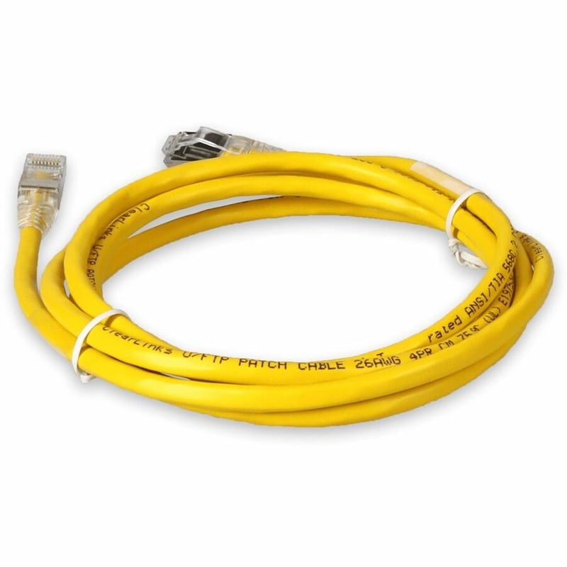 AddOn 10m Yellow CAT 6A Shielded PVC Ethernet Cable Snagless Easy Clear Boot RJ-45 M/M - Thumbnail 3