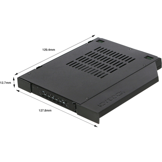Icy Dock ToughArmor MB411SPO-1B Drive Bay Adapter for 5.25" - Serial ATA/600 Host Interface Internal - Black - Thumbnail 5