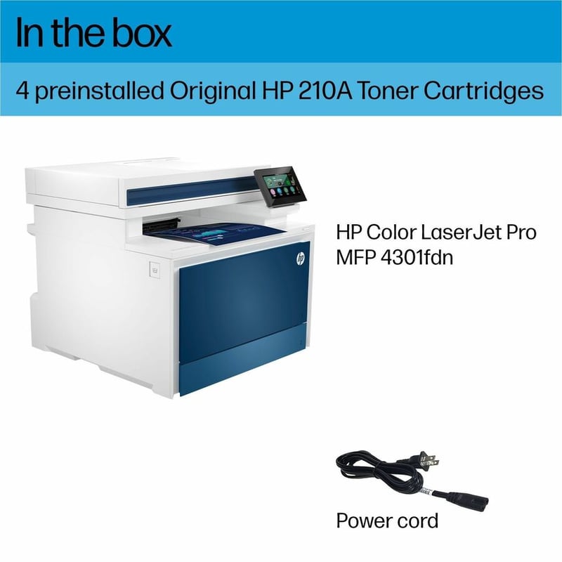 HP 4301fdn Laser Multifunction Printer - Color - White - Thumbnail 4