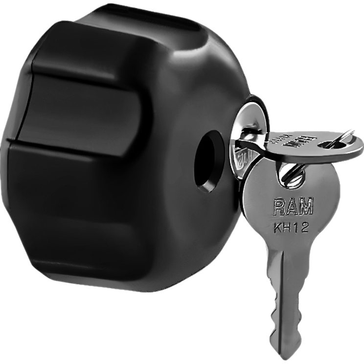 RAM Mounts Key Lock Knob With Brass Insert For B Size Socket Arms - Thumbnail 2