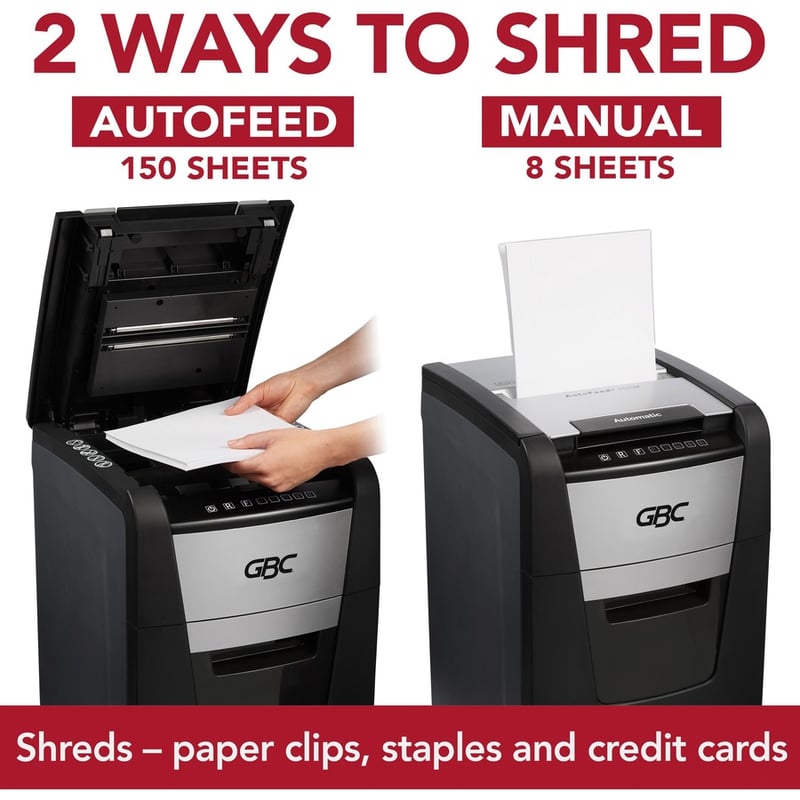 GBC AutoFeed+ Home Office Shredder, 150X, Super Cross-Cut, 150 Sheets - Thumbnail 5