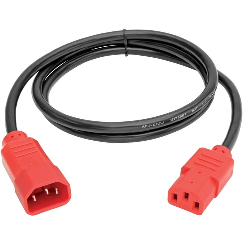 Eaton Tripp Lite Series PDU Power Cord, C13 to C14 - 10A, 250V, 18 AWG, 4 ft. (1.22 m), Red - Thumbnail 2