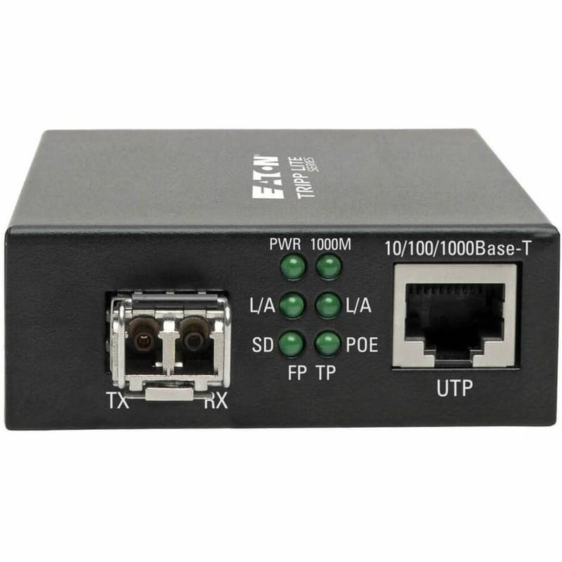 Tripp Lite by Eaton Gigabit Multimode Fiber to Ethernet Media Converter, PoE+ - International Power Cables, 10/100/1000 LC, 850 nm, 550 m (1,804 ft.) - Thumbnail 3