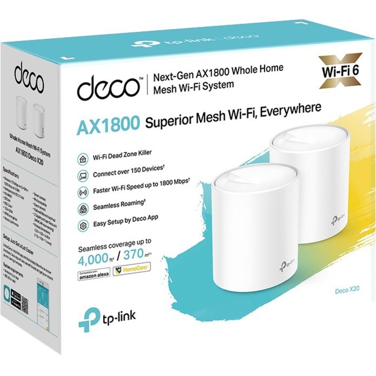 TP-Link Deco X20(2-pack) - Wi-Fi 6 IEEE 802.11ax Ethernet Wireless Router - Thumbnail 2