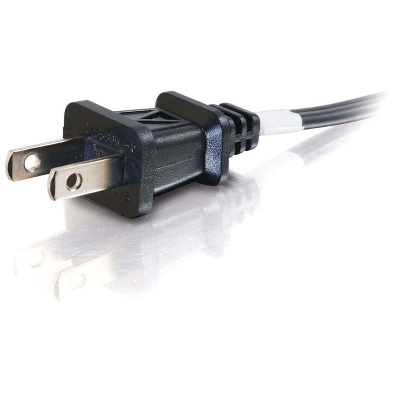 C2G 6ft Power Cord - Non Polarized Power Cord - NEMA 1-15P to IEC320C7 - Thumbnail 2