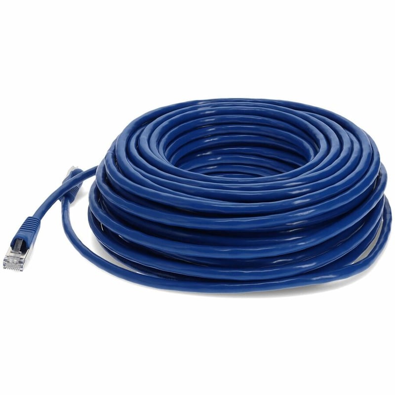 AddOn 100ft Blue CAT 7 Shielded (S/FTP) PVC Ethernet Cable Snagless Bubble Boot RJ-45 M/M - Thumbnail 2