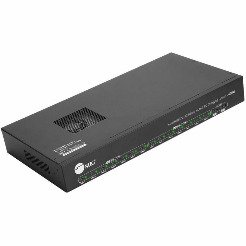 SIIG 16-port Industrial 600W USB-C PD Charging Station with 5Gbps USB Hub - Thumbnail 1