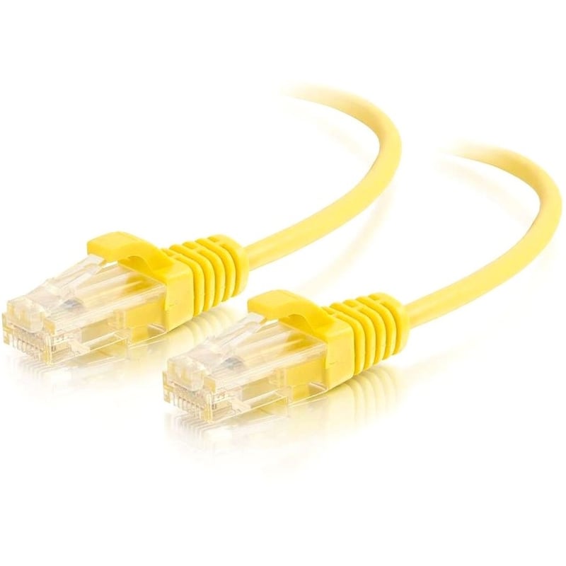 C2G 10ft Cat6 Ethernet Cable - Slim - Snagless Unshielded (UTP) - Yellow - Thumbnail 1