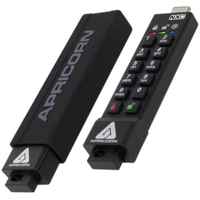 Apricorn Aegis Secure Key 3NXC 128GB USB 3.2 (Gen 1) Type C Flash Drive - Thumbnail 1