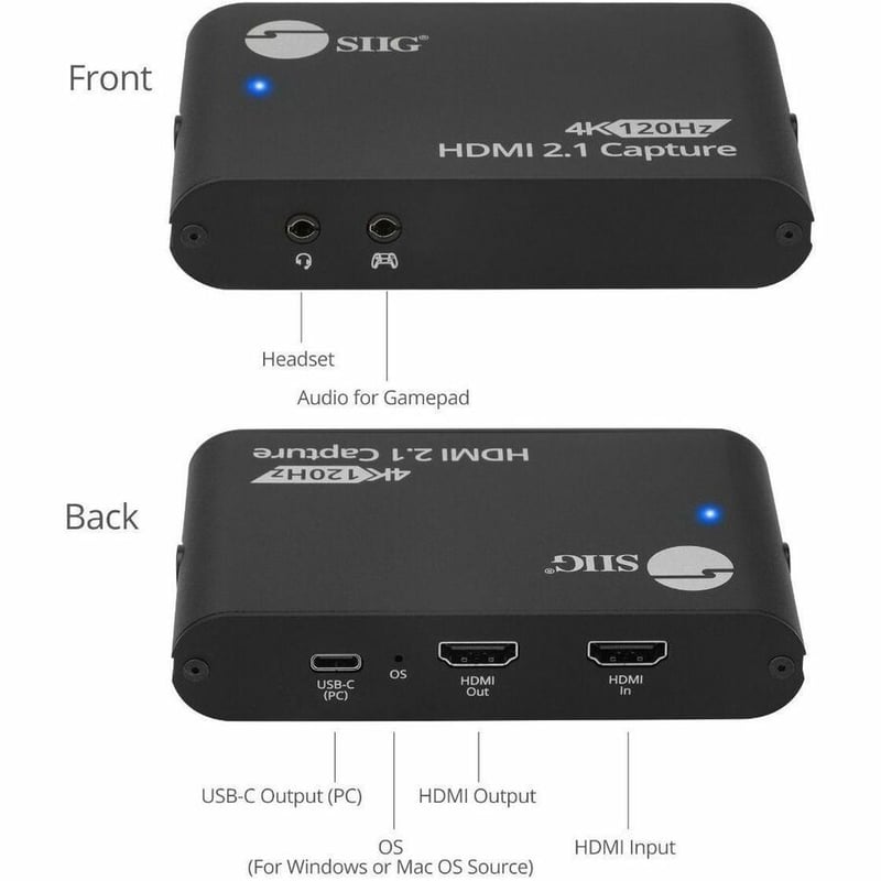4K120HZ HDMI 2.1 CAPTURE DEVICE FOR GAMING/STREAMING 4K60HZ CAPTURE - Thumbnail 2