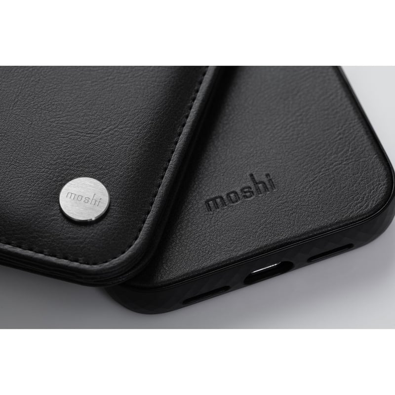 Moshi Overture Carrying Case (Wallet) Apple iPhone 13 Pro Max Smartphone - Jet Black - Thumbnail 4