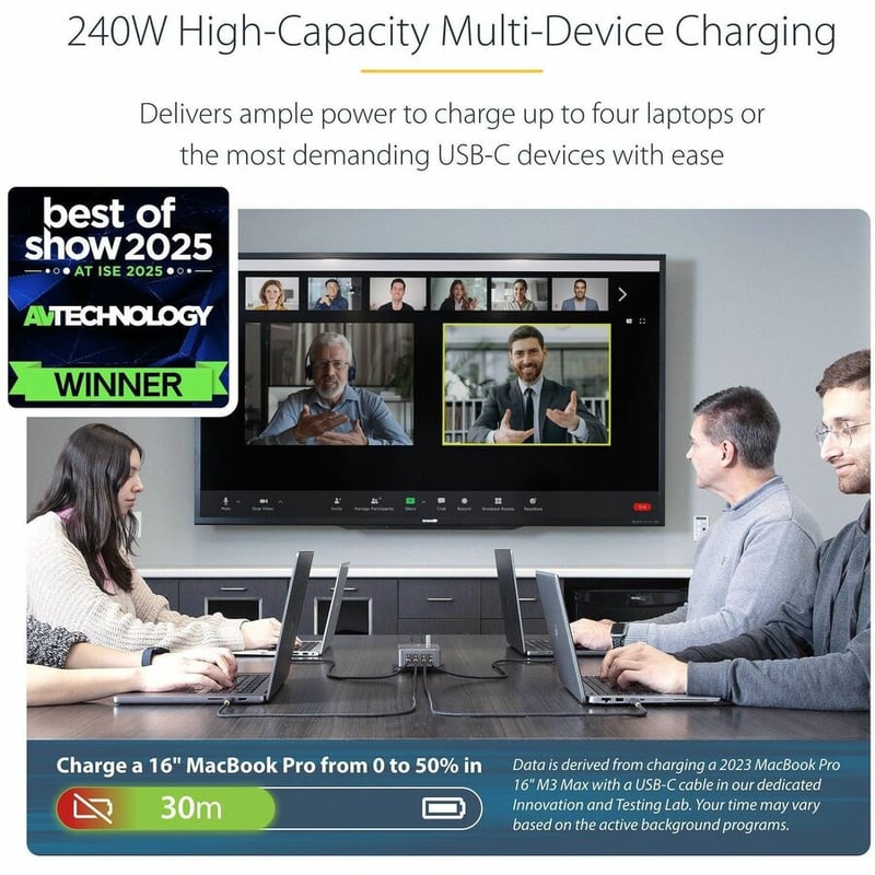 4-PORT USB-C CHARGER 240W TOTAL SINGLE PORT 140W EPR - Thumbnail 2