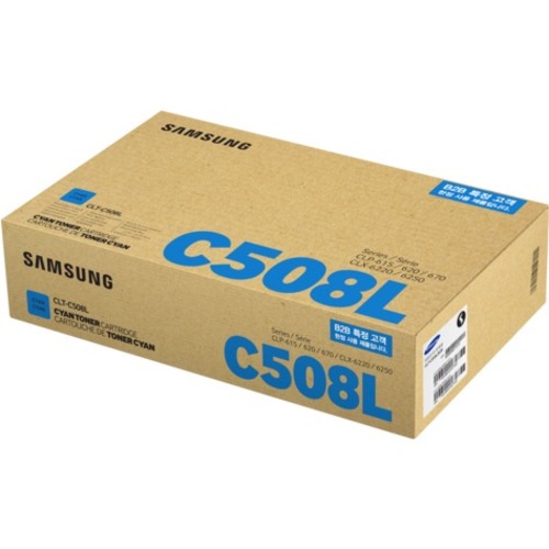 Samsung CLT-C508L High Yield Laser Toner Cartridge - Cyan Pack