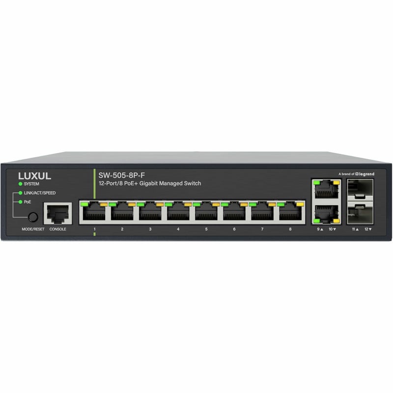 12-PORT (8 POE+) 1G MANAGED SWITCH NA - Thumbnail 1