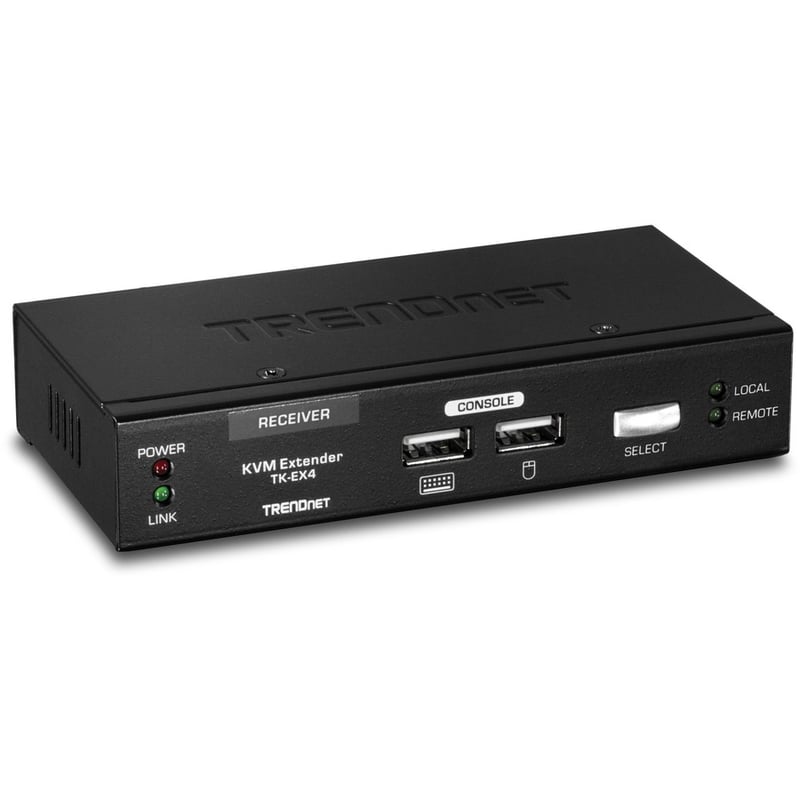 TRENDnet KVM Extension Kit, Extend Keyboard/Video/Mouse Controls, up to 100 Meters (328 ft.), Hot-Keys, Transmitter, Receiver, PS/2, VGA, TK-EX4 - Thumbnail 3