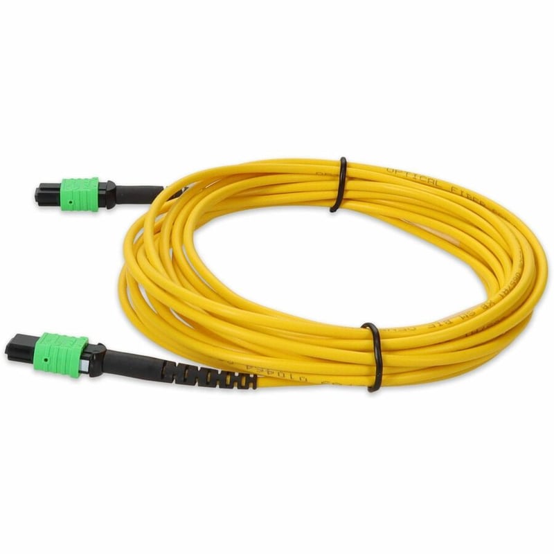 AddOn 5m MPO/APC to MPO/APC Yellow OS2 OFNR (Riser-Rated) 12-Strand SMF Fiber Patch Cable - Thumbnail 2