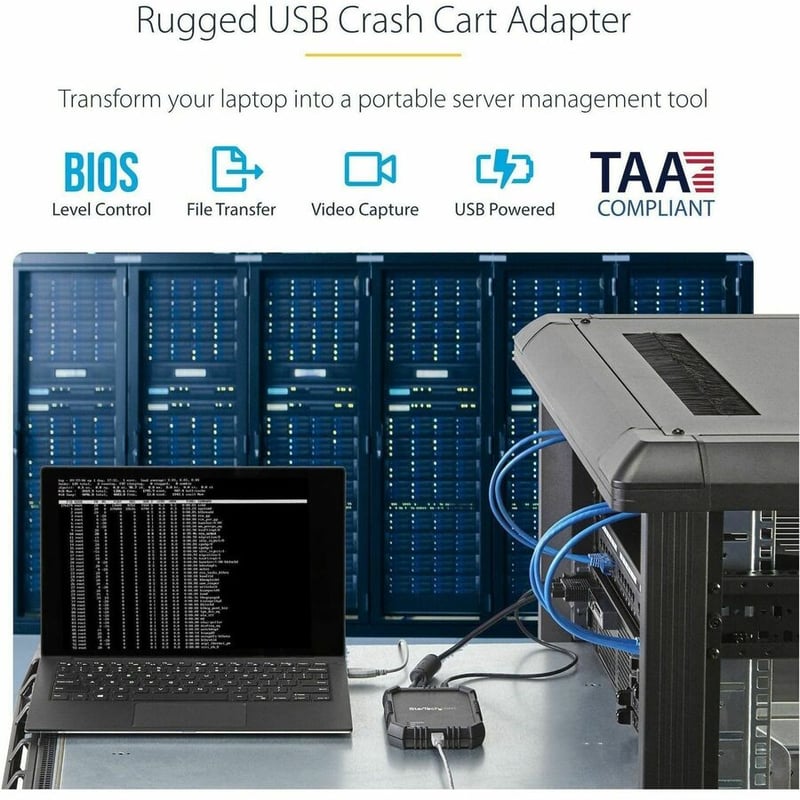 StarTech.com Laptop to Server KVM Console - Rugged USB Crash Cart Adapter with File Transfer and Video Capture - Thumbnail 2