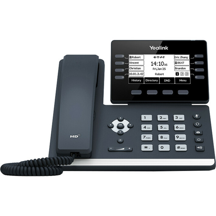 Yealink SIP-T53 IP Phone - Corded/Cordless - Corded - DECT, Bluetooth - Wall Mountable, Desktop - Classic Gray - Thumbnail 2