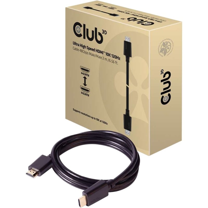 Club 3D Ultra High Speed HDMI Cable 10K 120Hz 48Gbps M/M 2 m./6.56 ft. - Thumbnail 1