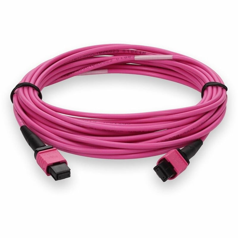 AddOn 4m MPO/UPC to MPO/UPC Magenta OM4 OFNR (Riser-Rated) 12-Strand Fiber Patch Cable