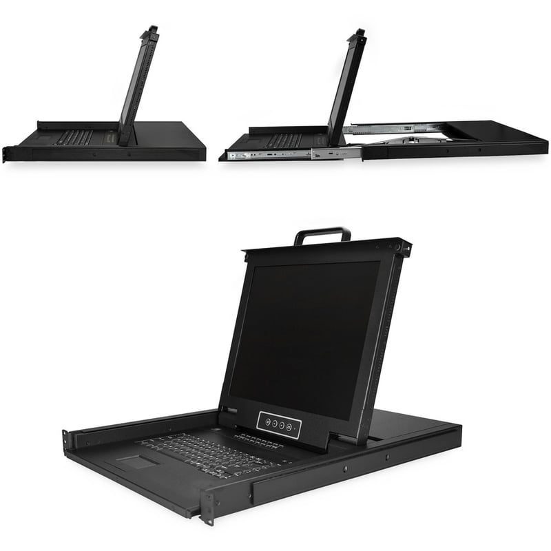 StarTech.com 16 Port Rackmount KVM Console w/ Cables - Integrated KVM Switch w/ 17" LCD - 1U LCD KVM Drawer 50000 MTBF - USB + VGA Support - Thumbnail 2