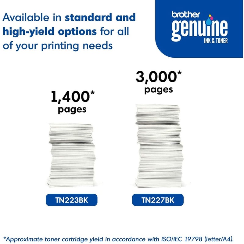 Brother Genuine TN-227BK High Yield Black Toner Cartridge - Thumbnail 3